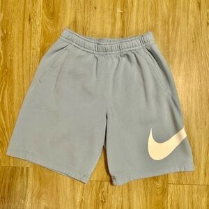 Nike men’s Shorts light blue with White Logo soft cotton workout or sleep S